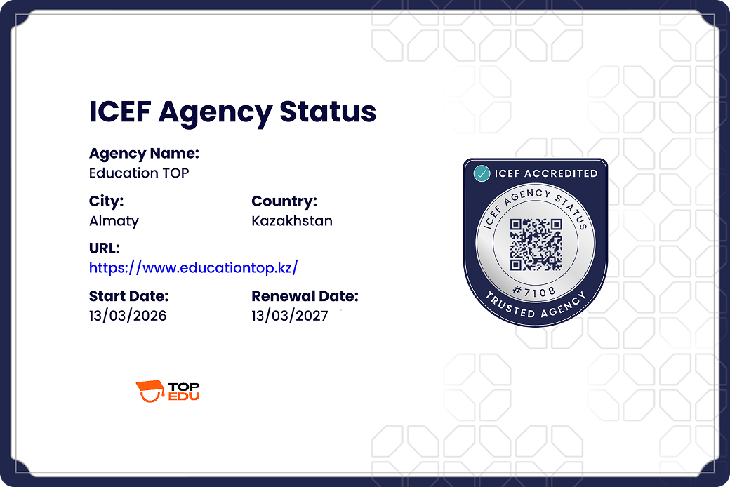 ICEF Agency Status certificate
